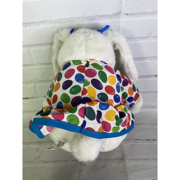 VTG Fiesta Easter White Bunny Rabbit Plush Stuffed Animal  VTG Fiesta Easter White Bunny Rabbit Plush Stuffed Animal Jelly Bean Dress 1994